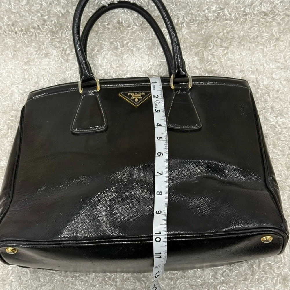 Prada Black Saffiano Patent Leather Parabole Tote - Picture 10 of 16